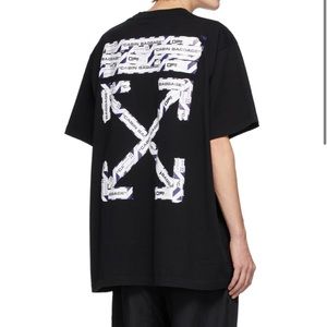 NEW OFF-WHITE Black Airpot Tape T-Shirt